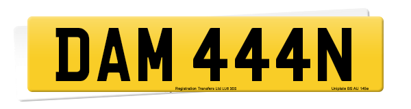 Registration number DAM 444N